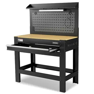 WorkPro 45" Workbench w/ Pegboard, Power Outlet & LED Light