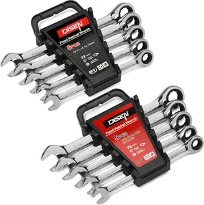 Disen 10-Piece SAE & Metric Ratcheting Wrench Set