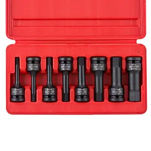 Neiko 01136B 1/2-Inch Drive Allen Hex Impact Socket Set (8-Piece)
