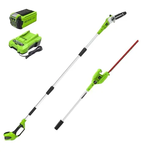 Greenworks 40V 8 in Pole Saw Hedge Trimmer Kit