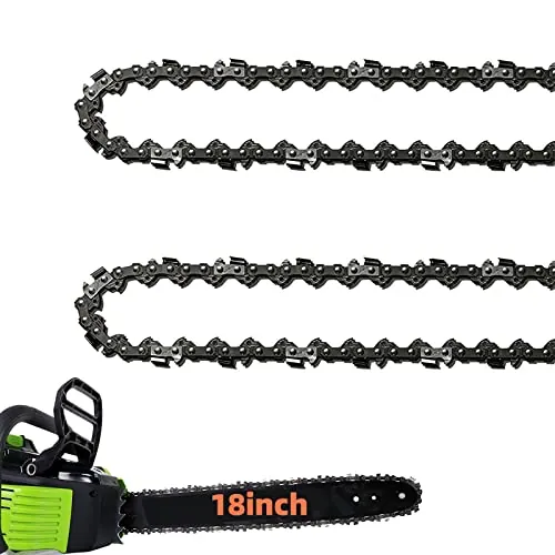 2 Pack 18 Inch Chainsaw Chain 62 Drive Links 0.050" Gauge