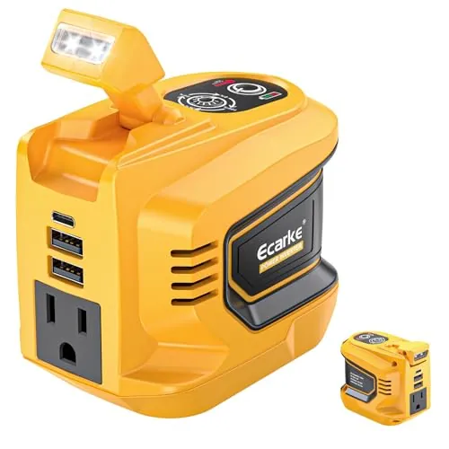 Ecarke 220W Portable Power Inverter Compatible with DeWALT 20V Battery