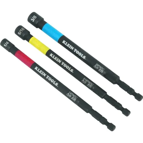 Klein Tools 65411PK3 Magnetic Color-Coded Power Nut Setter Set (3-Piece)