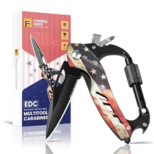 Funbro Multitool Carabiner Knife Tools for Men