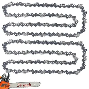 Fifchall 2 Pack Chainsaw Chain Bar Length 24 Inch 0.050" Gauge 3/8"