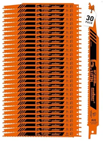 Horusdy 30Pack 9 Inch 6-12 TPI Reciprocating Saw Blade Wood Pruning