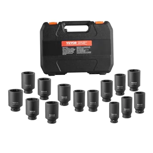 Vevor Axle Nut Impact Socket Set (14-Piece)