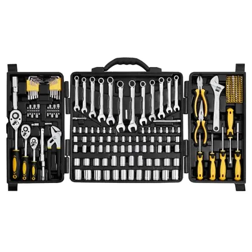 Vevor Mechanics Tool Set 207 Pieces 1/4" 3/8" 1/2" Drive Sockets -SAE