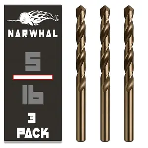 Narwhal 5/16 Inch Drill Bit (3 Pack) Cobalt for Metal & Stainless Steel