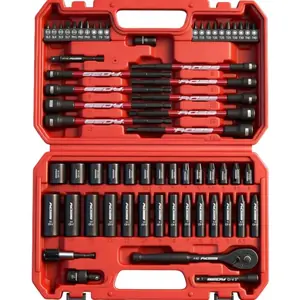 63-Piece Metric 1/4" Drive Socket Set & Nut Driver Set