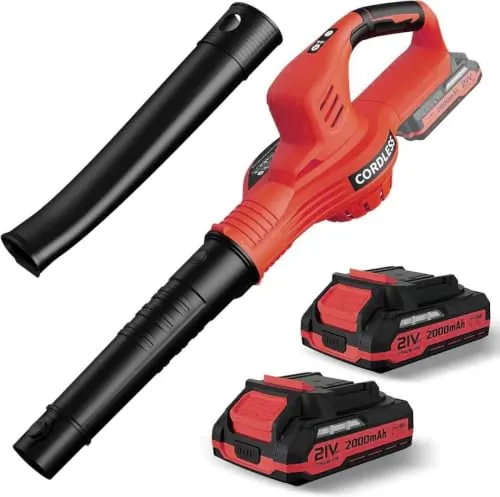 Leaf Blower Cordless 21V Electric with 2 Batteries