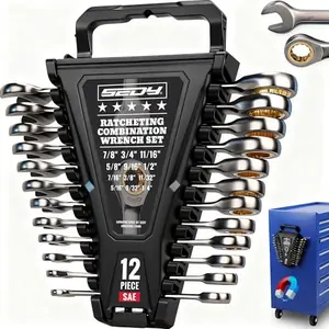 Premium 12-Piece SAE Ratchet Wrenches Set