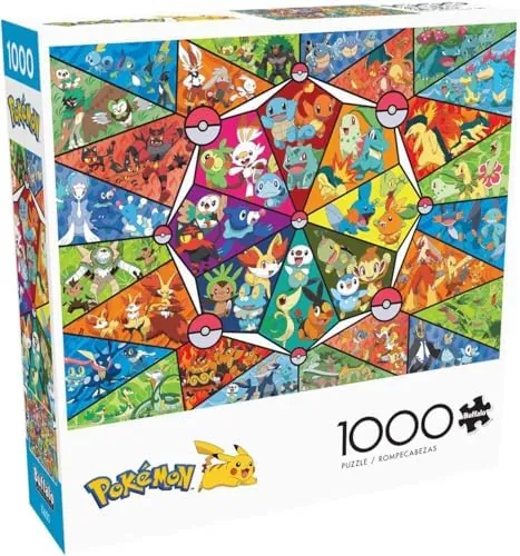 Buffalo Games - Pokémon Stained Glass - 1000 Piece Jigsaw Puzzle for Adults